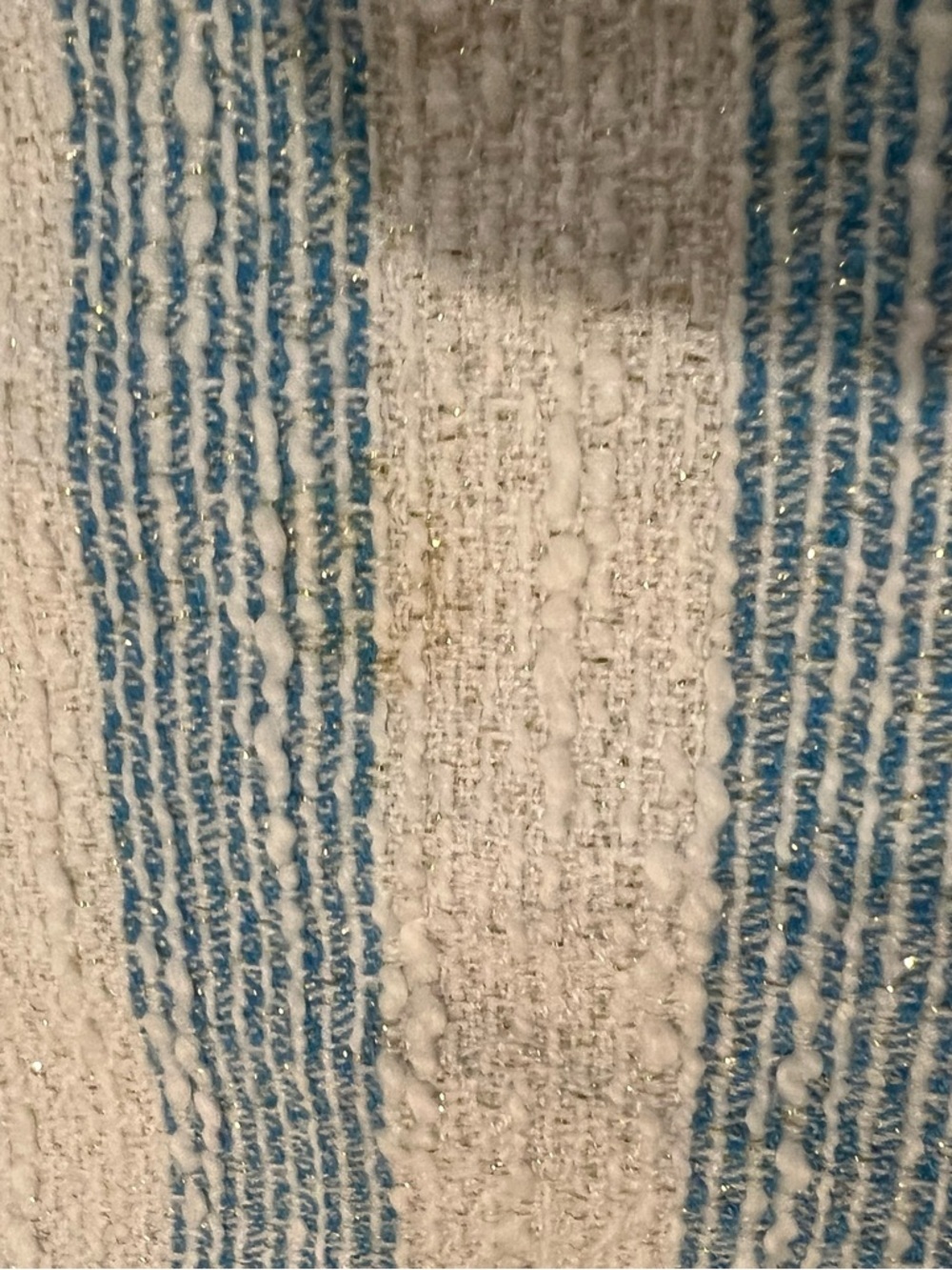 Lilly Pulitzer Light Blue and White Striped Cap-Sleeve Tweed Dress - Picture 10 of 12